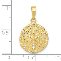 10K Sand Dollar Pendant-10C4048
