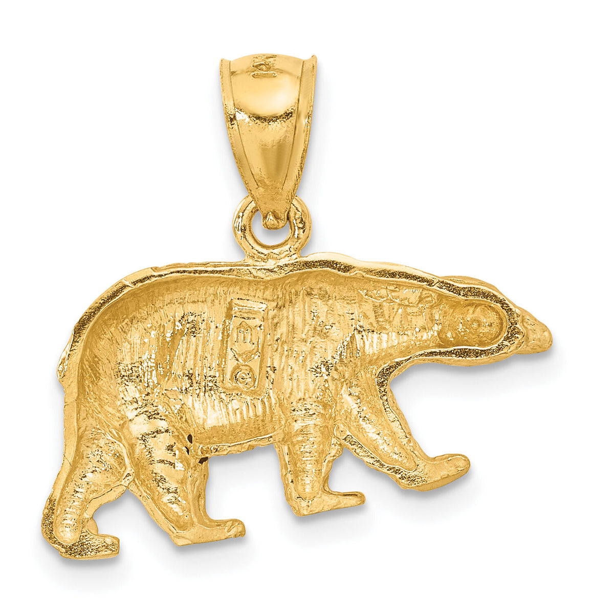 10K Diamond-cut Bear Pendant-10C4061