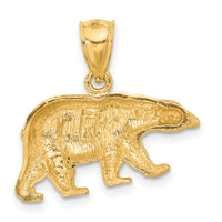 10K Diamond-cut Bear Pendant-10C4061