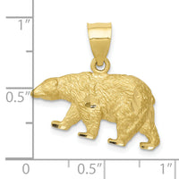 10K Diamond-cut Bear Pendant-10C4061