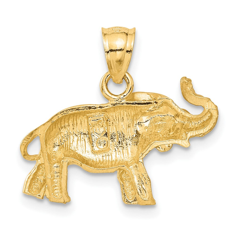 10K Diamond-cut Elephant Pendant-10C4066