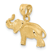 10K Diamond-cut Elephant Pendant-10C4066