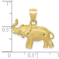 10K Diamond-cut Elephant Pendant-10C4066