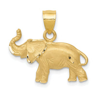 10K Diamond-cut Elephant Pendant-10C4066