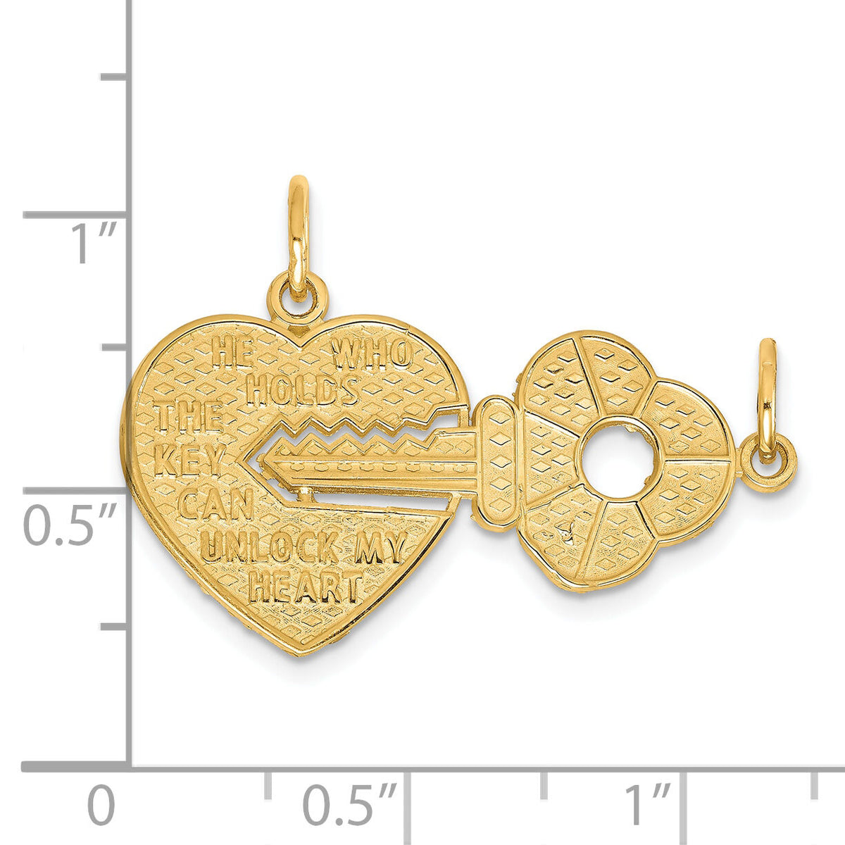 10K Heart and Key Break-apart Charm-10C413