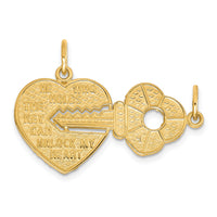 10K Heart and Key Break-apart Charm-10C413
