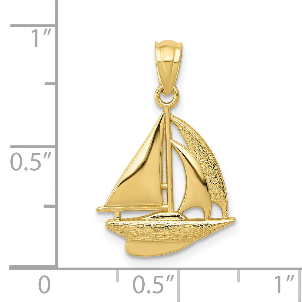 10k Sailboat Pendant-10C4172