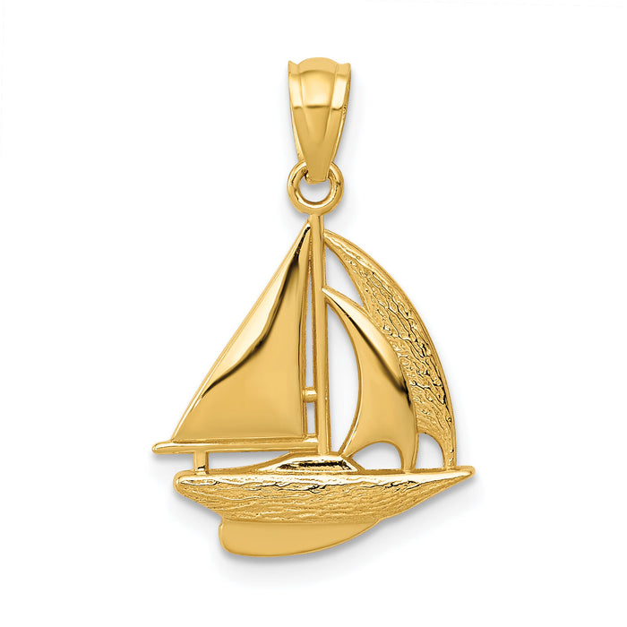 10k Sailboat Pendant-10C4172