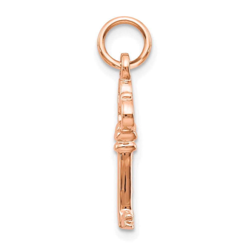 10k Rose Gold Solid Key Charm-10C417R