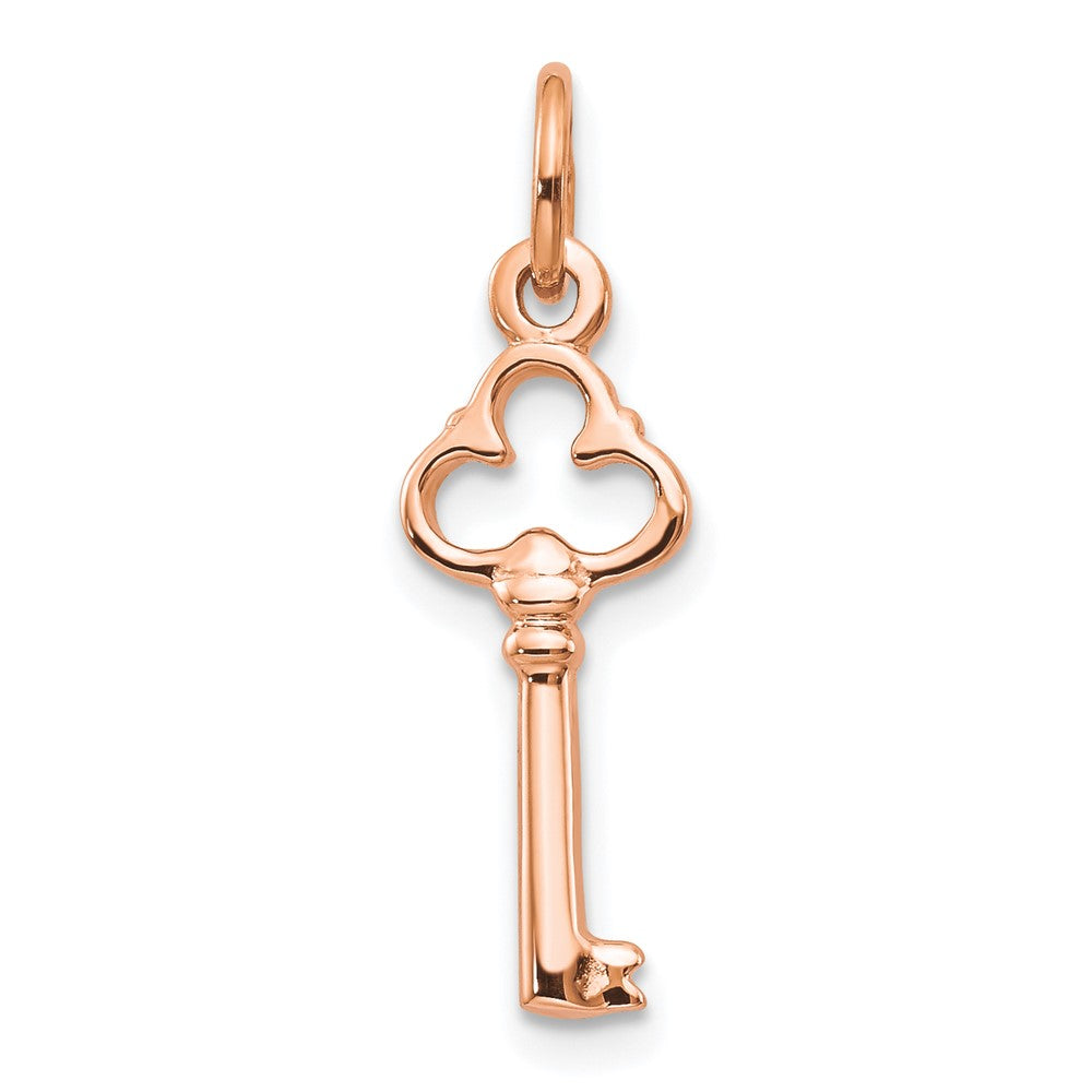 10k Rose Gold Solid Key Charm-10C417R
