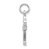 10k White Gold Solid Key Charm-10C417W