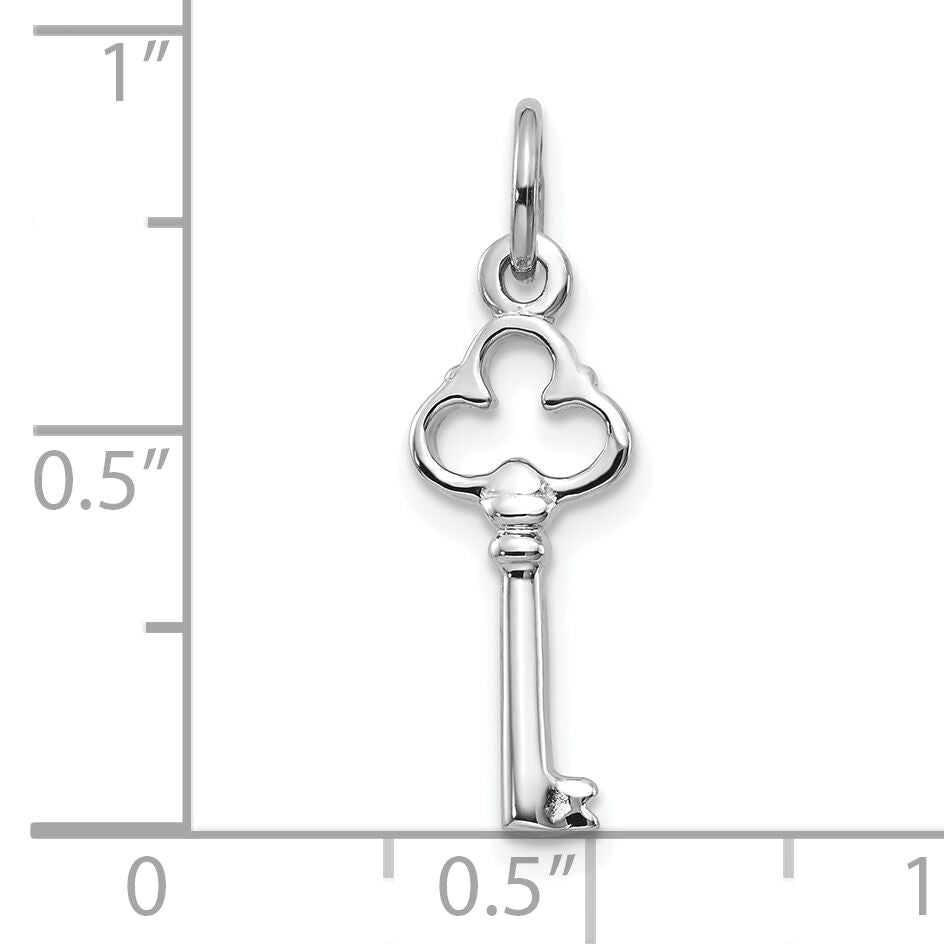 10k White Gold Solid Key Charm-10C417W