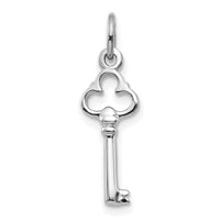 10k White Gold Solid Key Charm-10C417W
