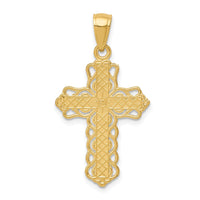 10K Lace Trim Cross Pendant-10C4184