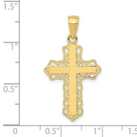 10K Lace Trim Cross Pendant-10C4184