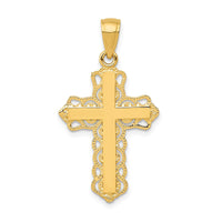 10K Lace Trim Cross Pendant-10C4184