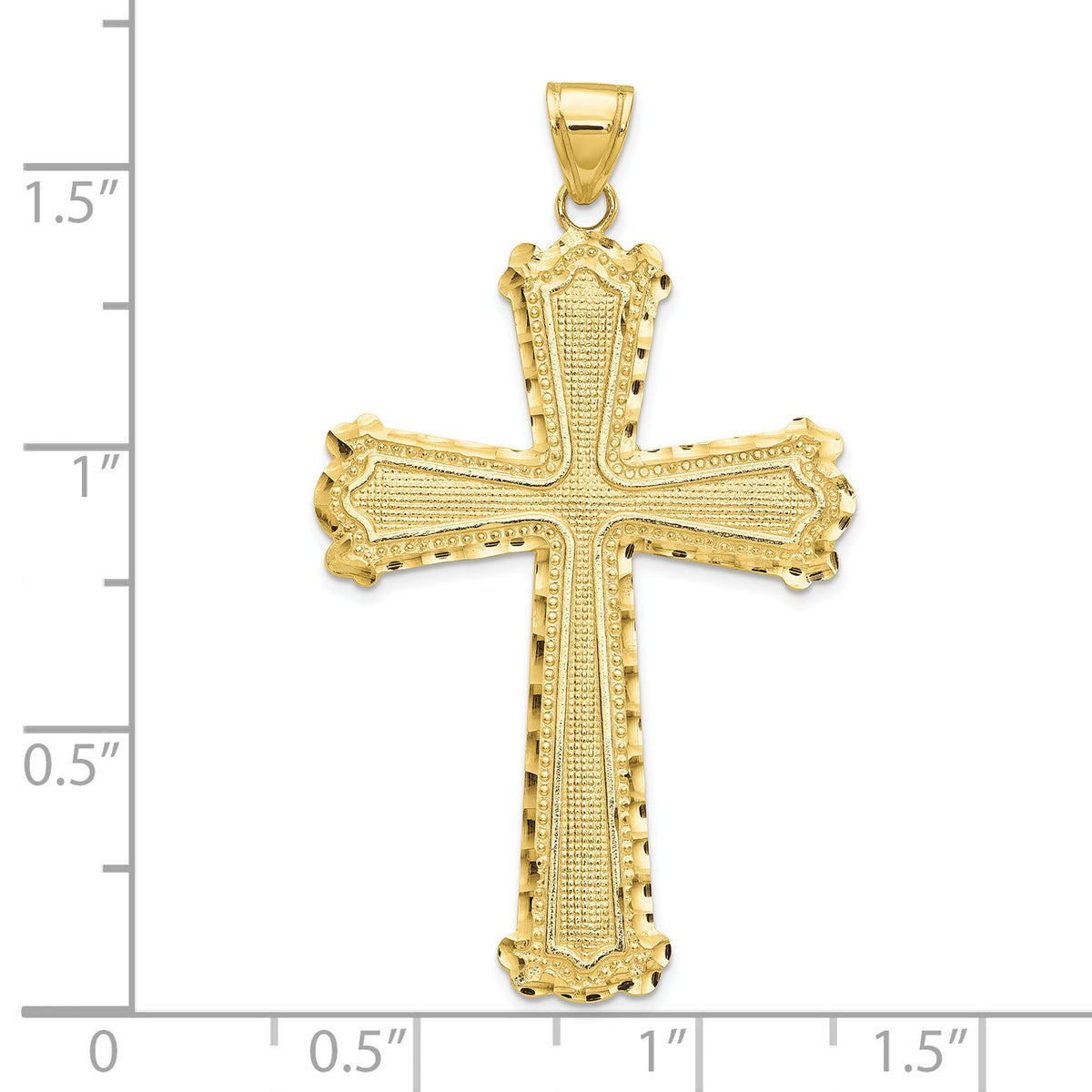 10K Diamond-cut Cross Pendant-10C4201