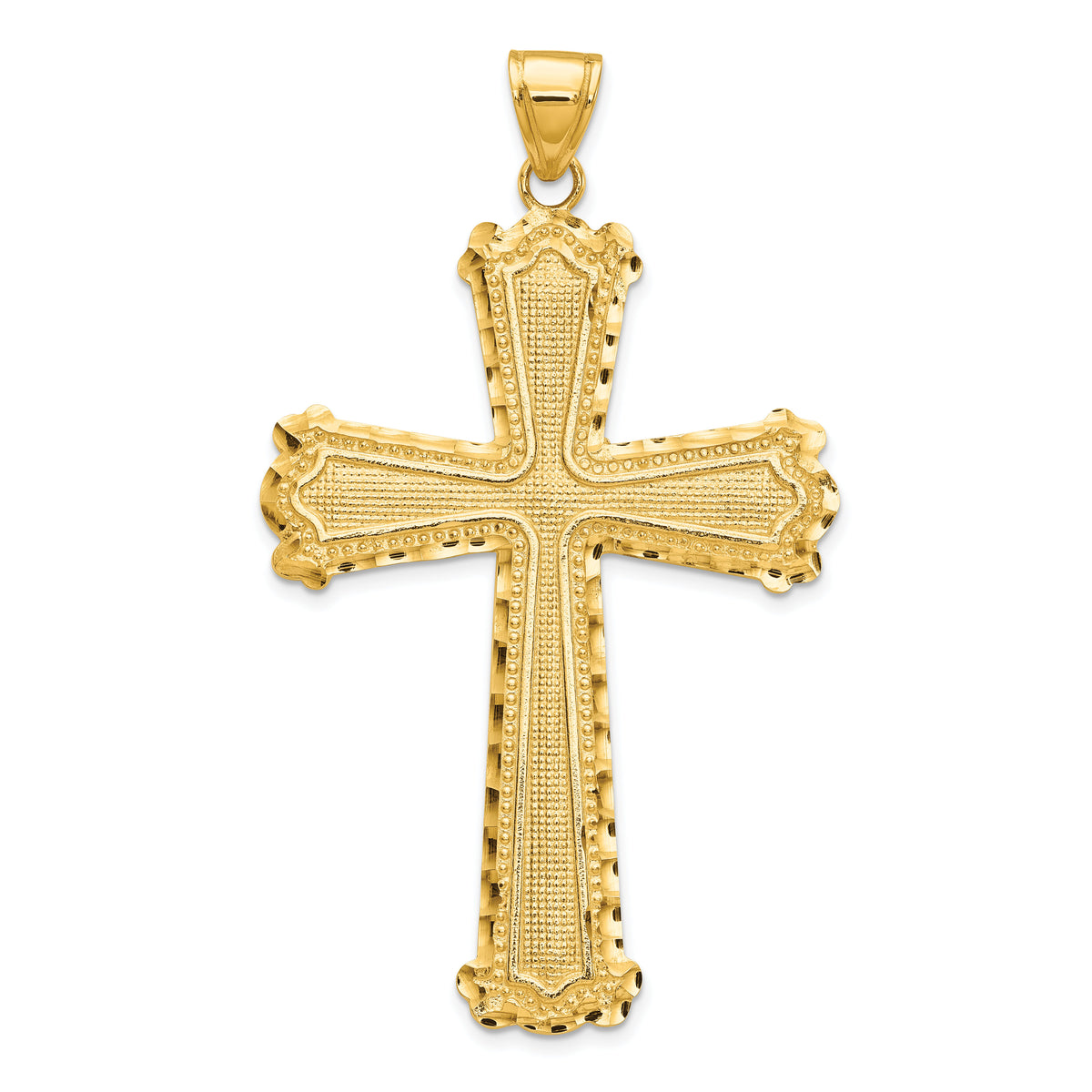 10K Diamond-cut Cross Pendant-10C4201
