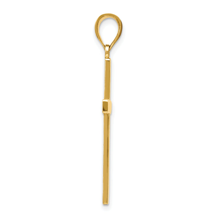 10k Polished Cross Pendant-10C4205