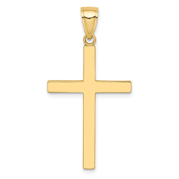 10k Polished Cross Pendant-10C4205