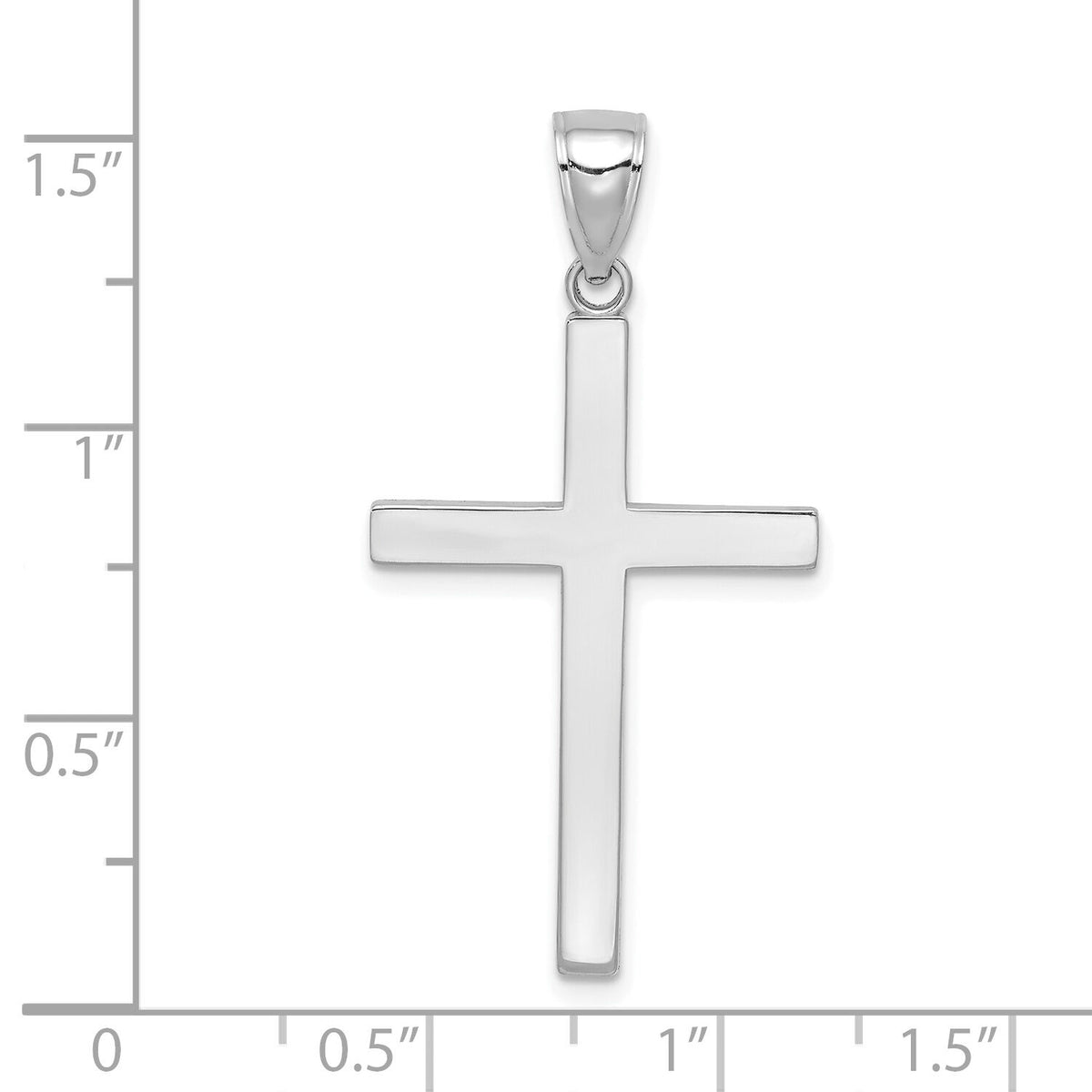 10k White Gold Polished Cross Pendant-10C4205W