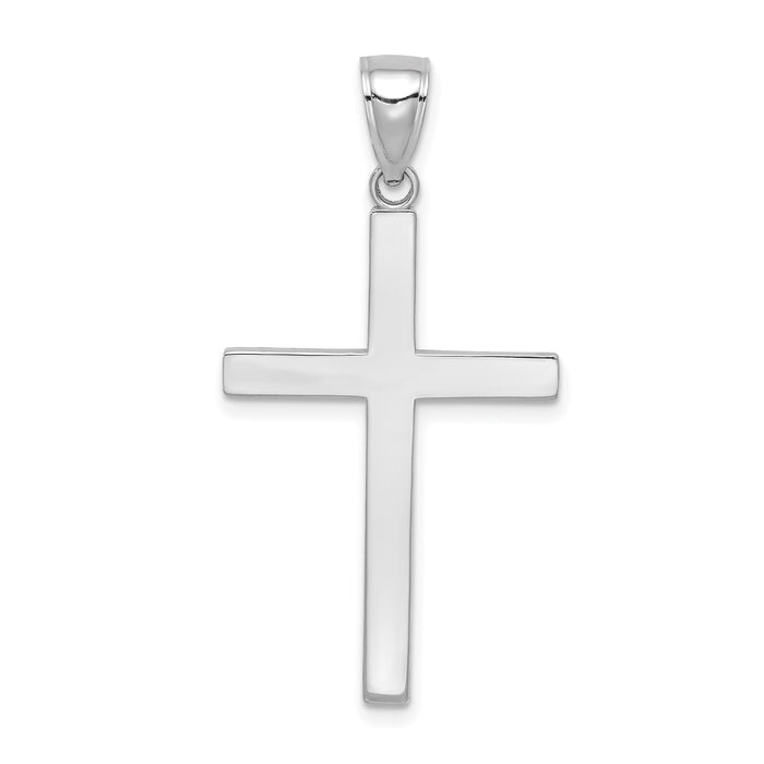 10k White Gold Polished Cross Pendant-10C4205W
