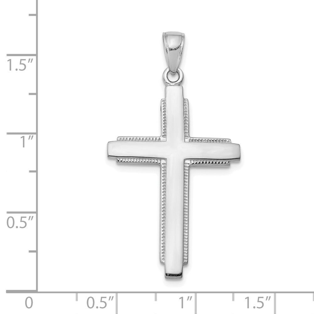 10K White Gold Solid Cross Pendant-10C4206W