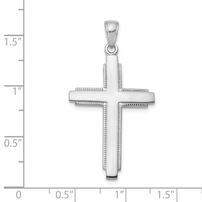 10K White Gold Solid Cross Pendant-10C4206W