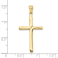 10K Polished Finish Accent Stick Cross Pendant-10C4219