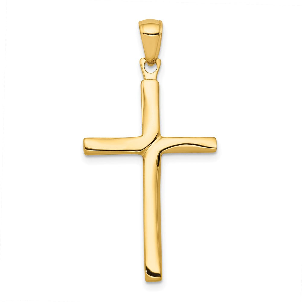 10K Polished Finish Accent Stick Cross Pendant-10C4219