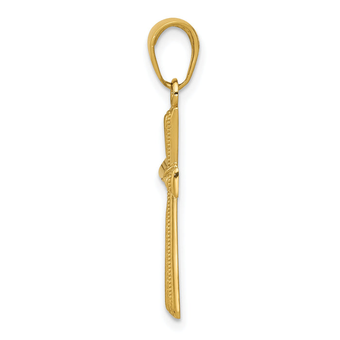 10K Diamond-cut X Cross Pendant-10C4235