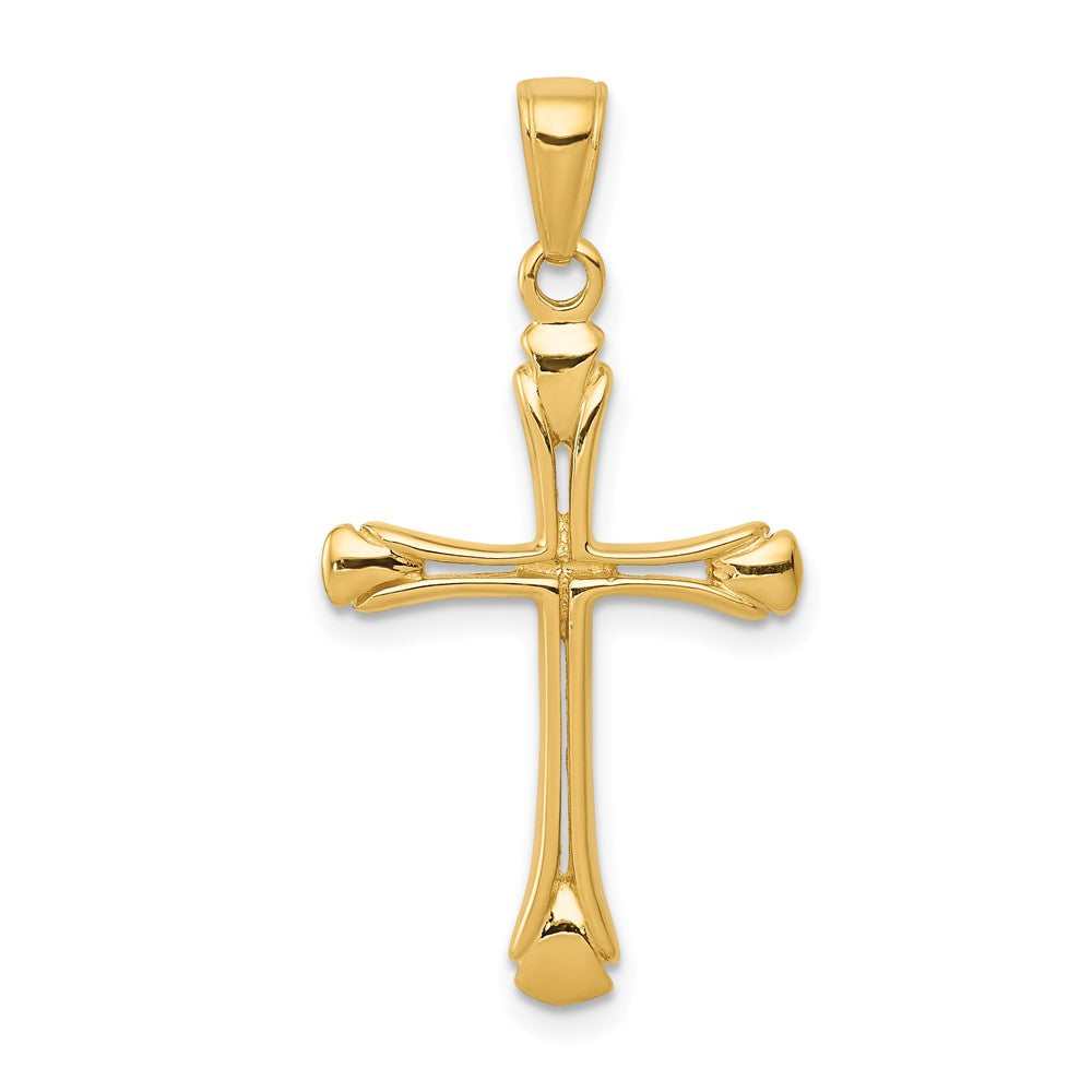 10K Cross with Triangle Tips Pendant-10C4242