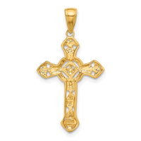 10K Stick Cross on Ornate Cross Pendant-10C4244