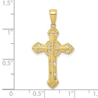 10K Stick Cross on Ornate Cross Pendant-10C4244