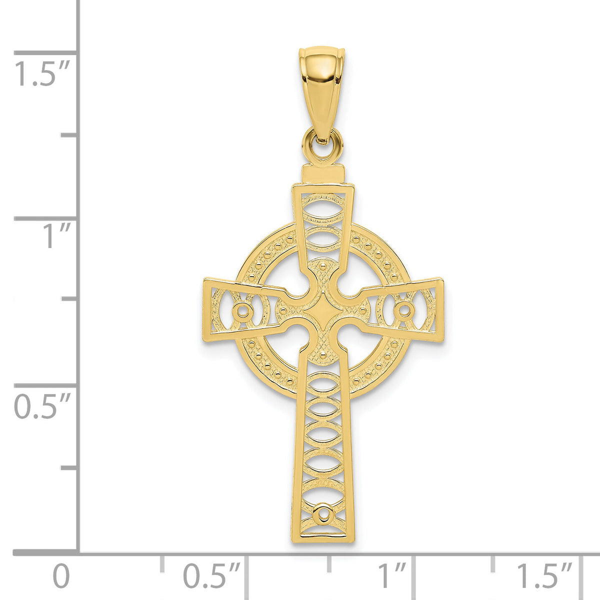 10K Celtic Cross w/Eternity Circle Pendant-10C4250