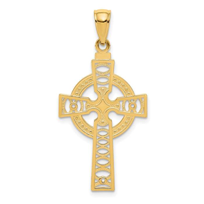 10K Celtic Cross w/Eternity Circle Pendant-10C4250