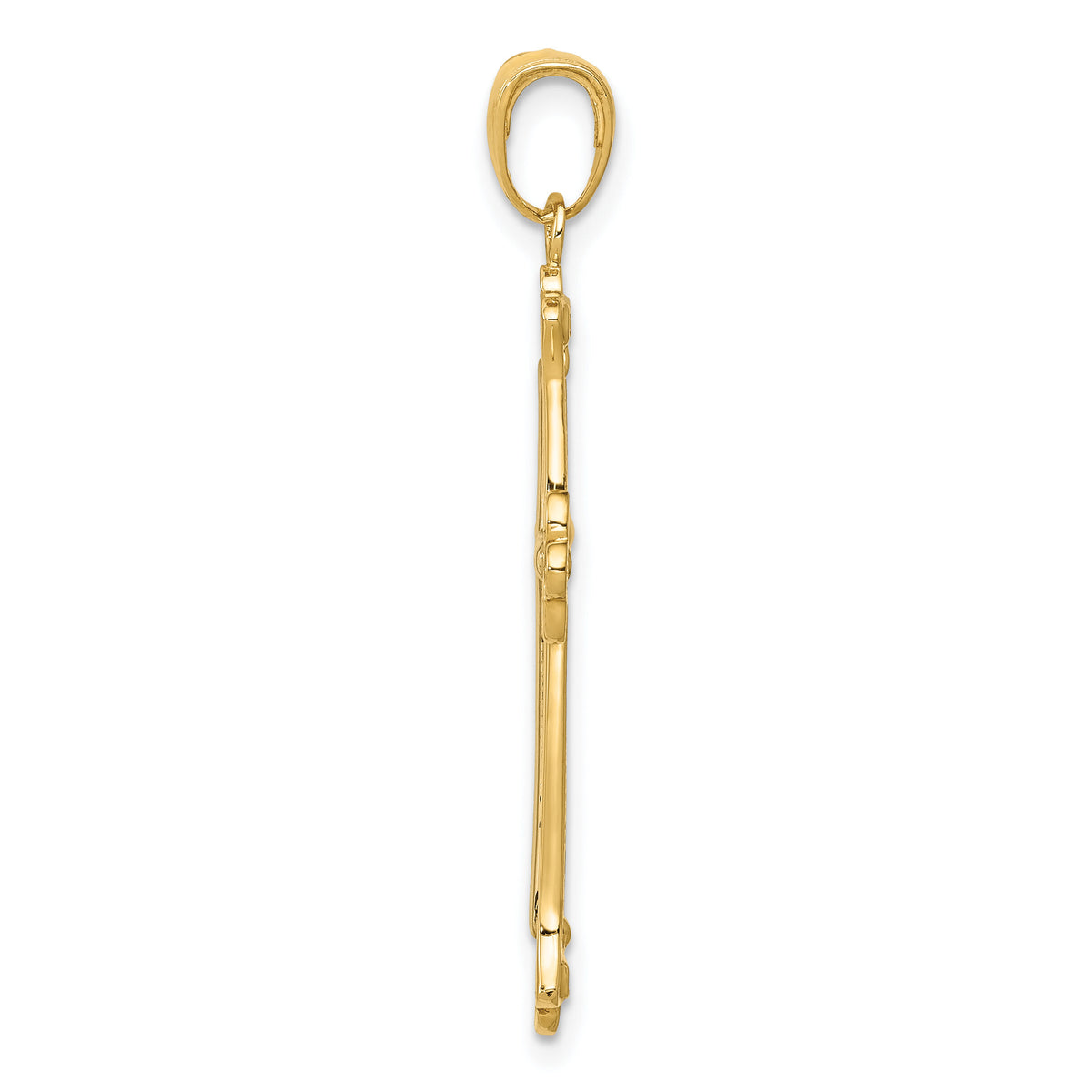 10K Two-tone Cross in Budded Yellow Cross Frame Pendant-10C4280