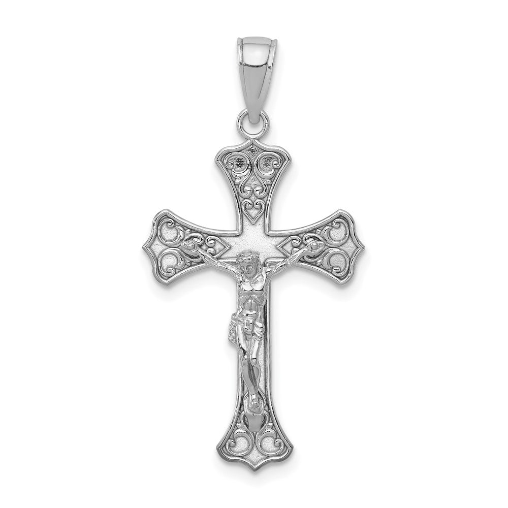 10K White Gold Crucifix Pendant-10C4345W