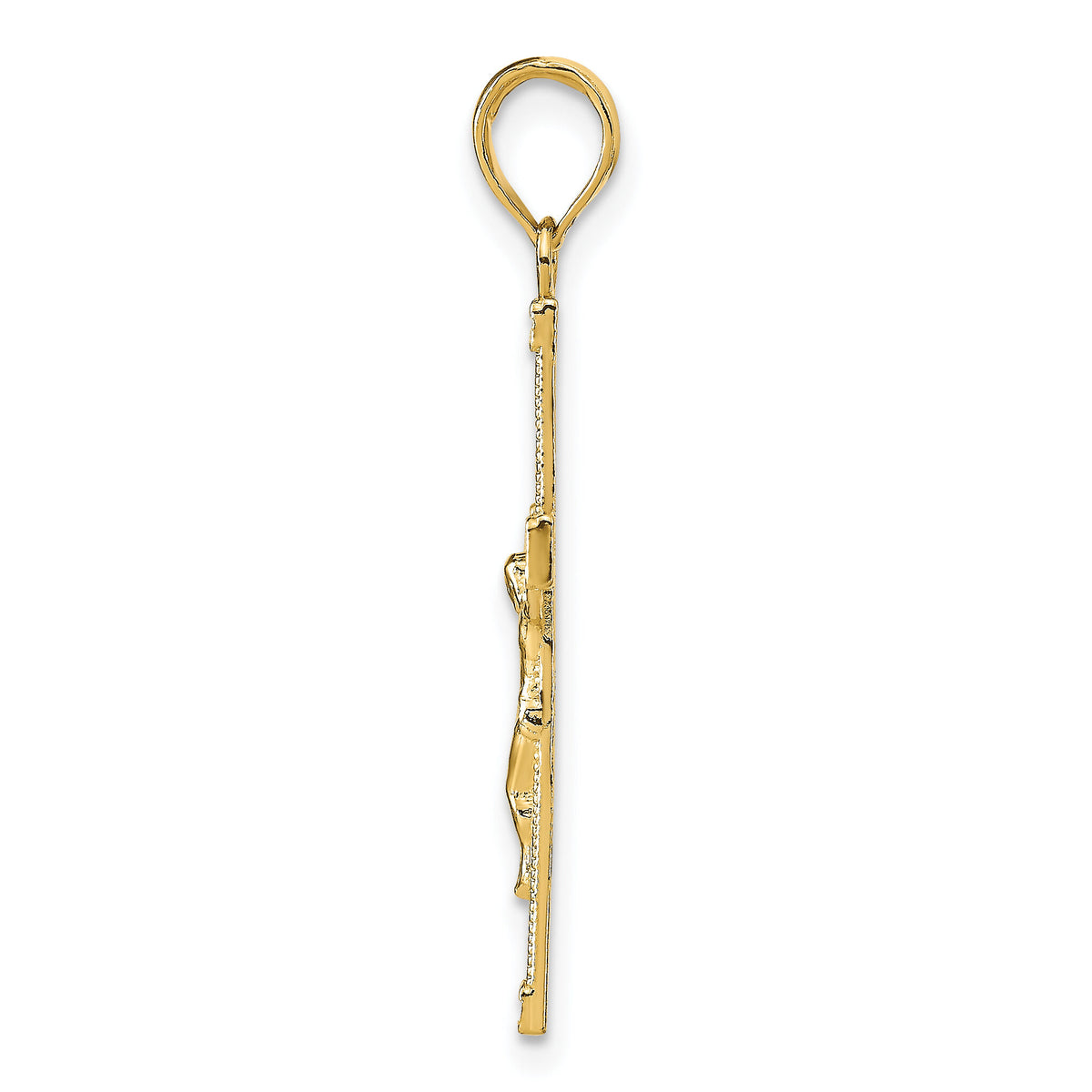 10K Diamond-cut Fancy Tipped Crucifix Pendant-10C4350