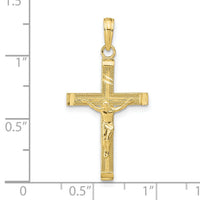 10K Diamond-cut Fancy Tipped Crucifix Pendant-10C4350