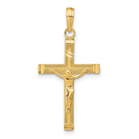 10K Diamond-cut Fancy Tipped Crucifix Pendant-10C4350
