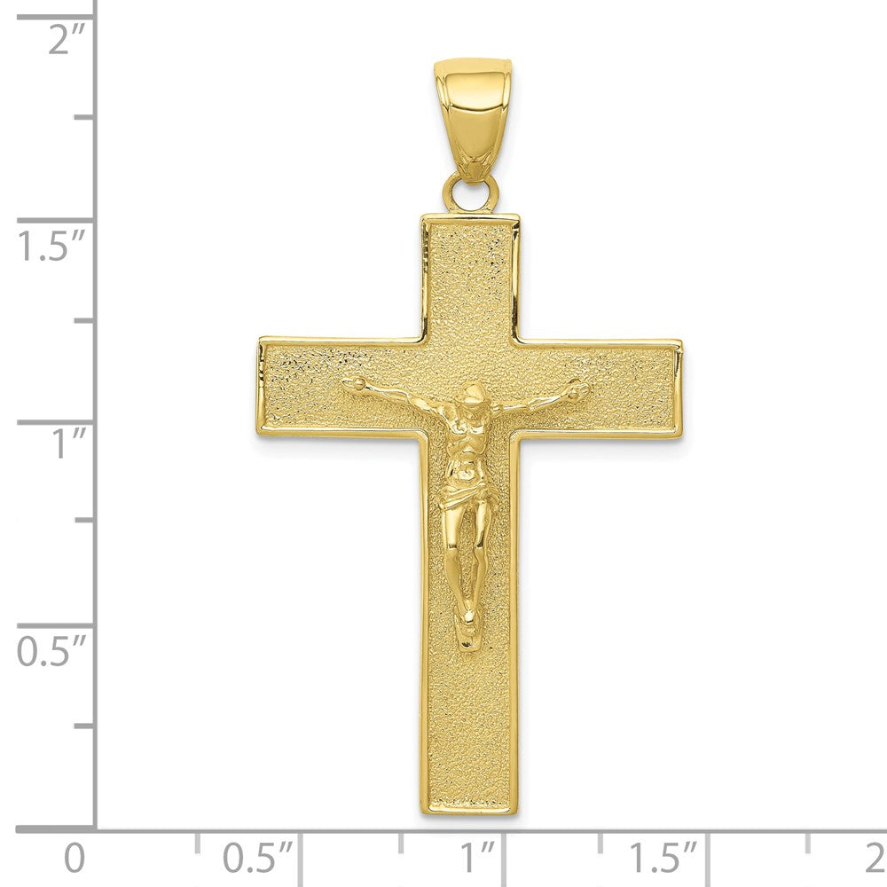 10K Textured Crucifix Latin Cross Pendant-10C4353