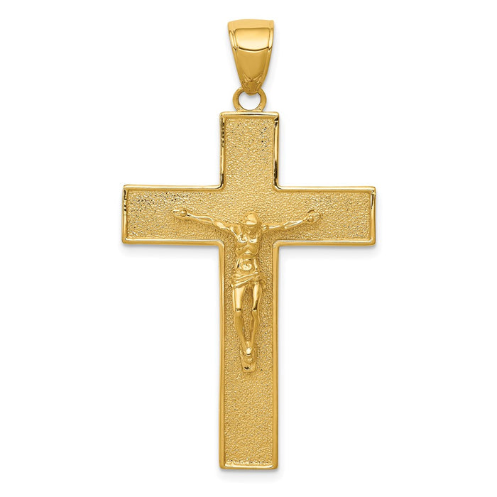 10K Textured Crucifix Latin Cross Pendant-10C4353