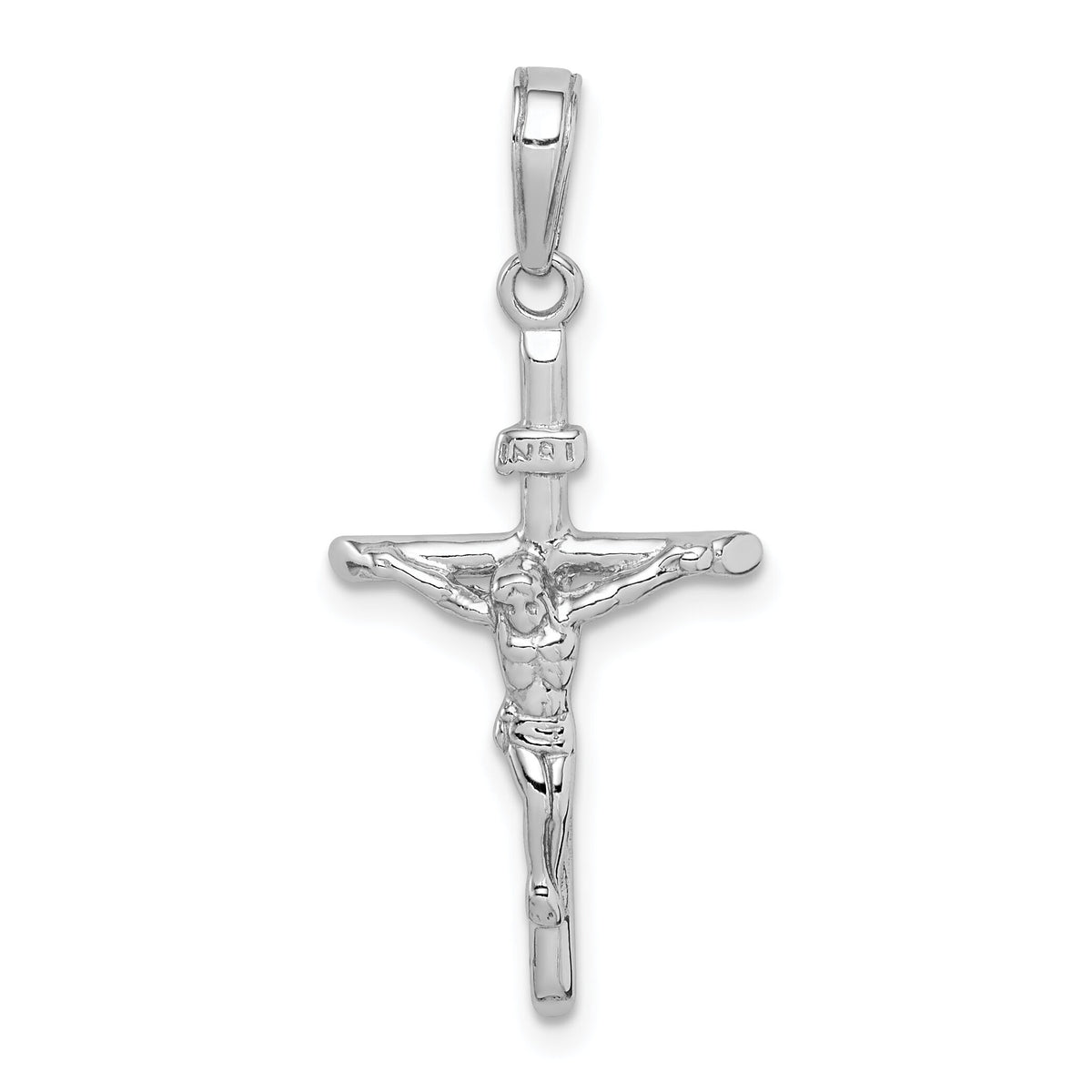 10K White Gold Stick Style Crucifix Pendant-10C4355W