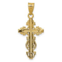 10K Two-tone Small Narrow Cross w/Crucifix Pendant-10C4395