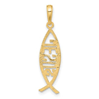 10K Ichthus Fish With JESUS Pendant-10C4446