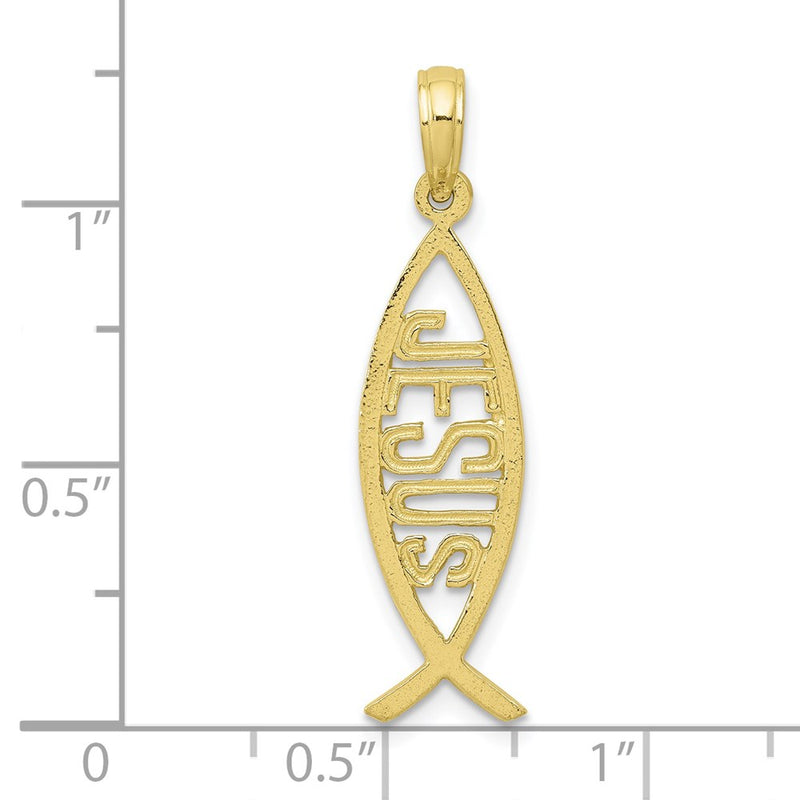 10K Ichthus Fish With JESUS Pendant-10C4446