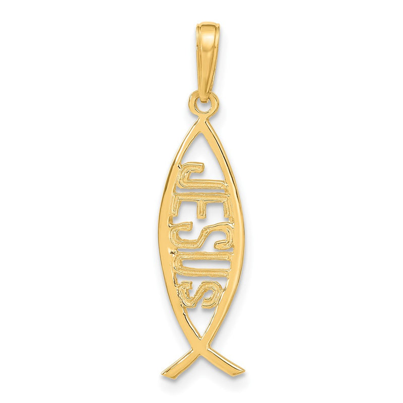 10K Ichthus Fish With JESUS Pendant-10C4446