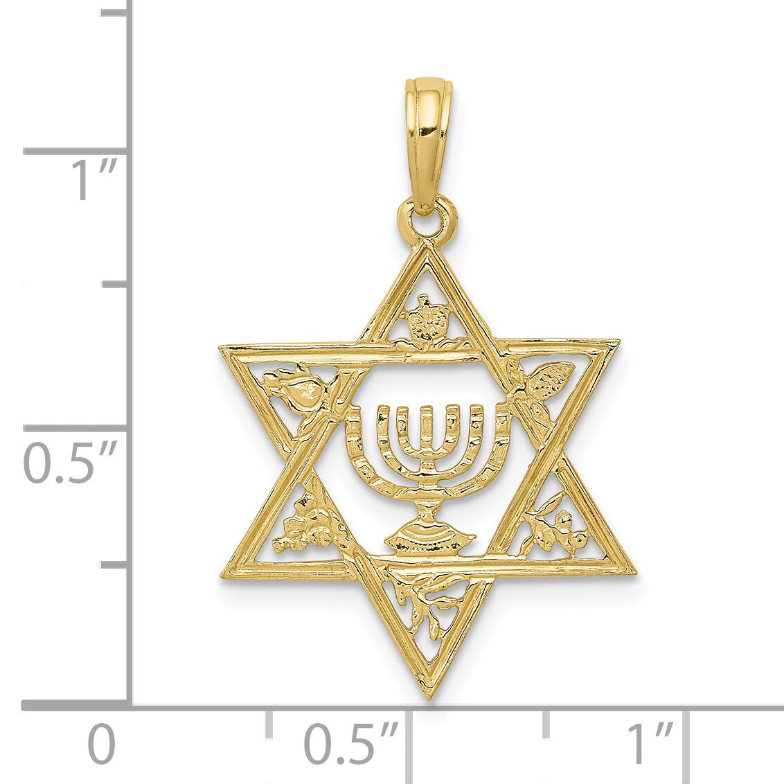 10K Star of David w/Menorah Pendant-10C4452
