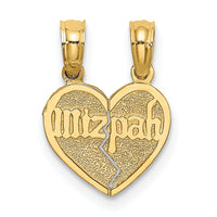 10K Reversible Break apart Mizpah Heart Pendant-10C4456